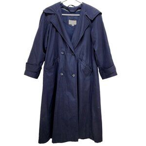 SOPHISTICATE PETITE  Navy Blue Thermal Double-Breasted Trench Coat Size 0 Womens